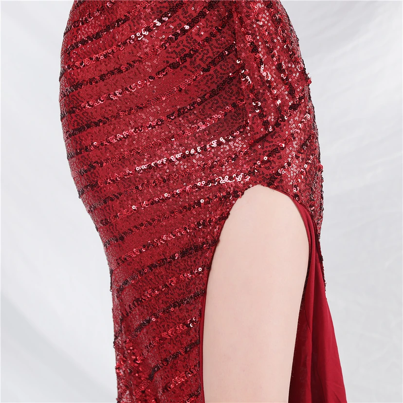 Craft Sequined Velvet Bottom Handmade Beaded Long Elegant Light Luxury Evening Dress view 58
