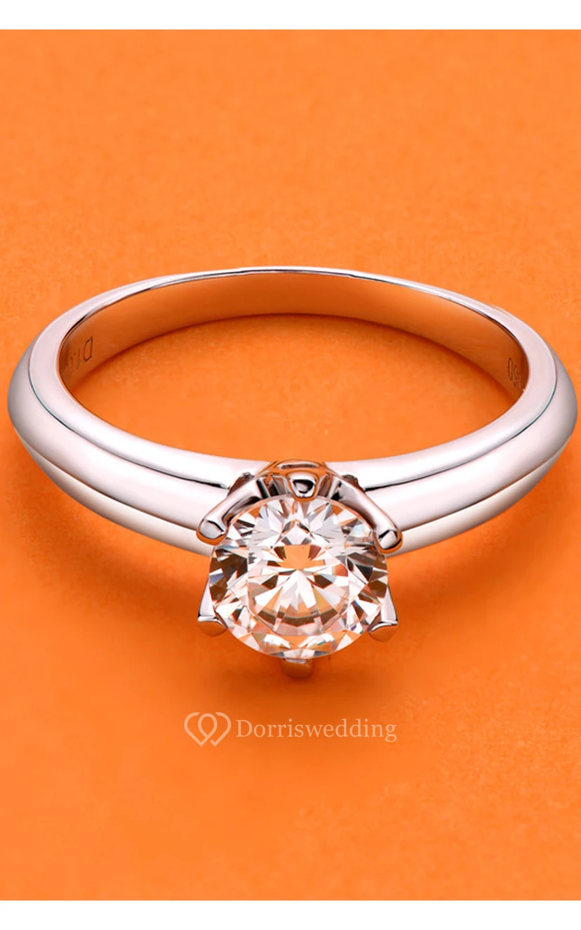 Classic Round Cut 925 Silver Wedding Rings view 4