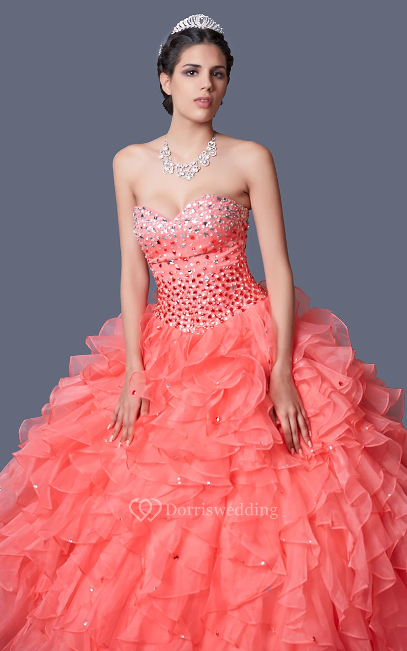 Ombre Ruffled Organza Quinceanera Dress view 2