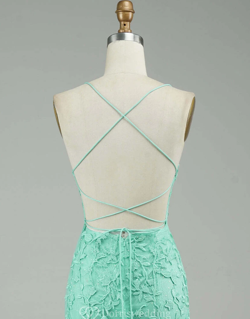 Lace Spaghetti Sheath Tulle Casual Dress view 10