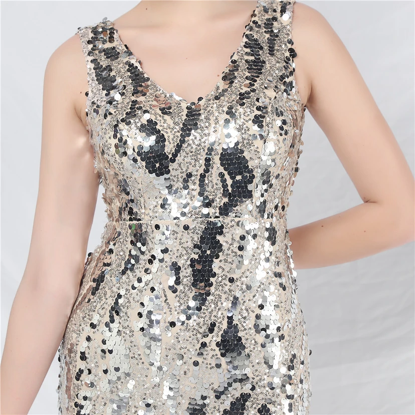 Robe de soirée longue à sequins irisés, nouvelle création view 24