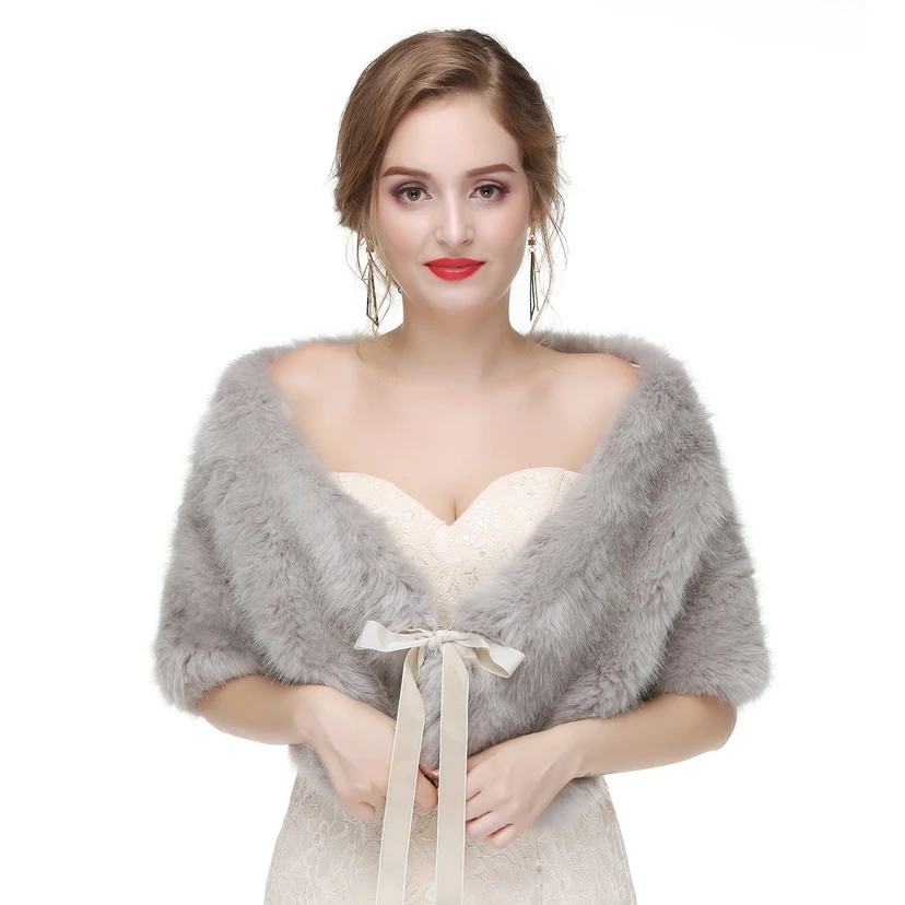 Bridal Winter Warm Wool Cape High-End Fur Wedding Dress Fox Fur Waistcoat view 26