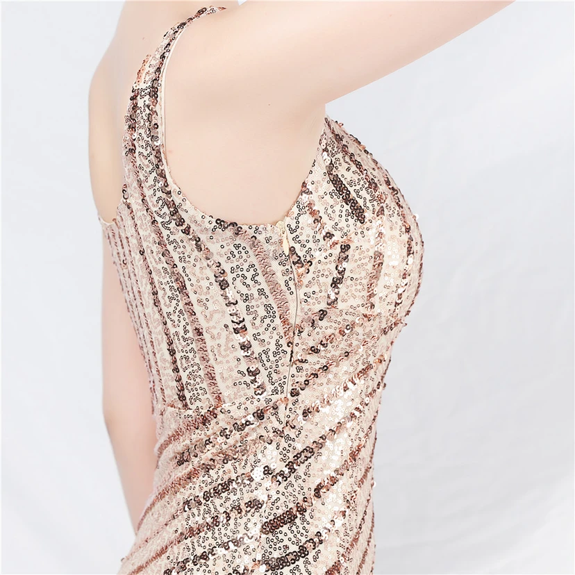 Robe de soirée longue à sequins et perles artisanales view 60