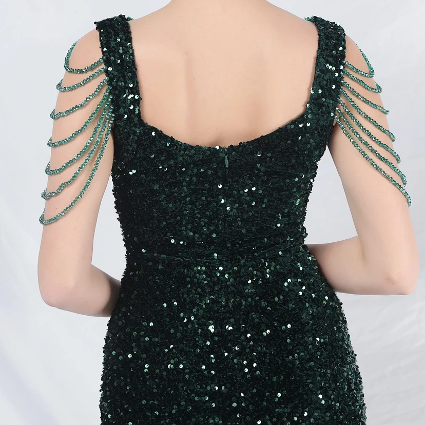 Ladies And Celebrities Formal Occasions Velvet-Bottomed Hand-Beaded Long Evening Dress view 52