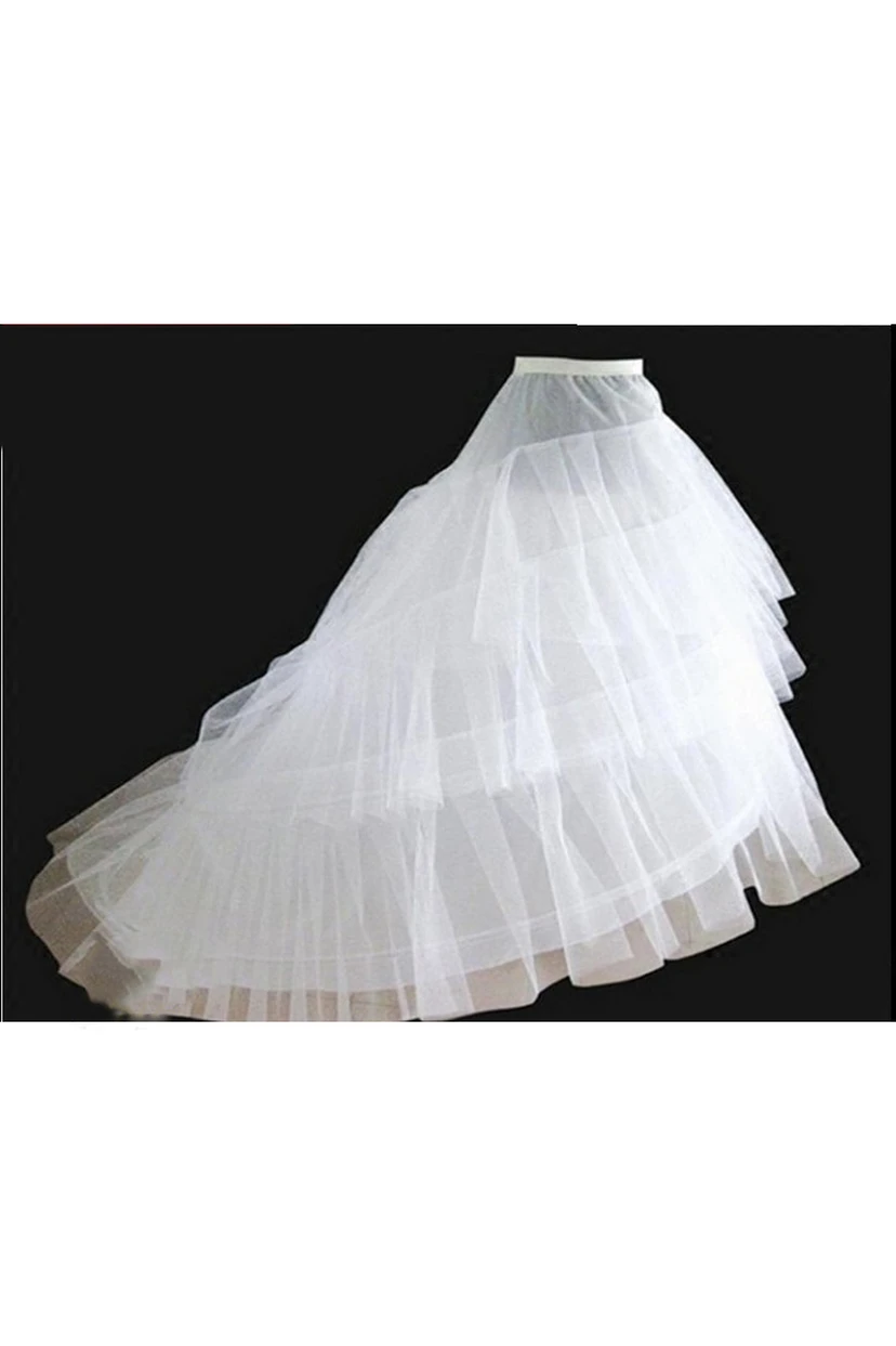 Trailing Wedding Dress Skirt Petticoat with Three Tulle Two-Layer Steel Ring Trailing Hard Mesh view 3