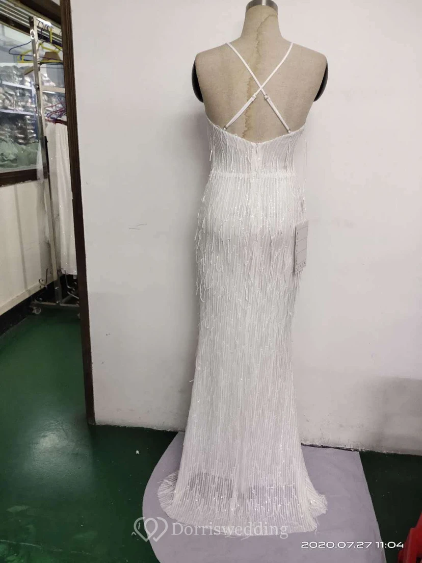 Vestido de noche elegante con borla de hilo de seda de poliéster y lentejuelas estilo cola de pez para banquetes, reuniones y eventos. Ideal para anfitriones. Modelo de coche. Otoño. view 10