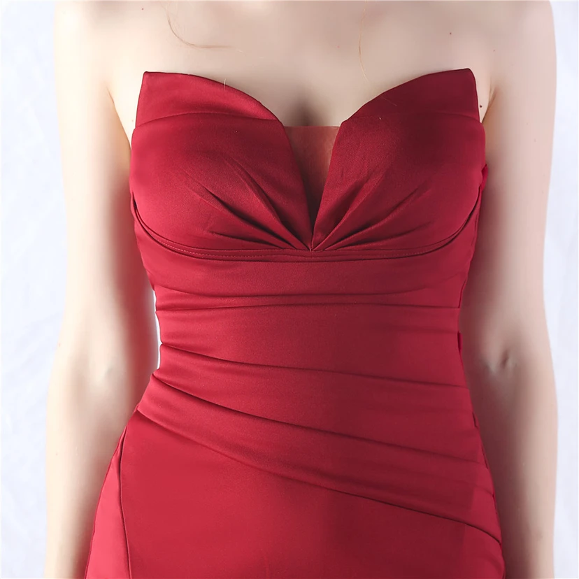 Craft Dress Sexy Off-Shoulder Wrapped Chest Satin Evening Dress view 8