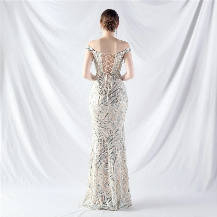 Palace Herringbone Waist Vest High-End Evening Dress view 46