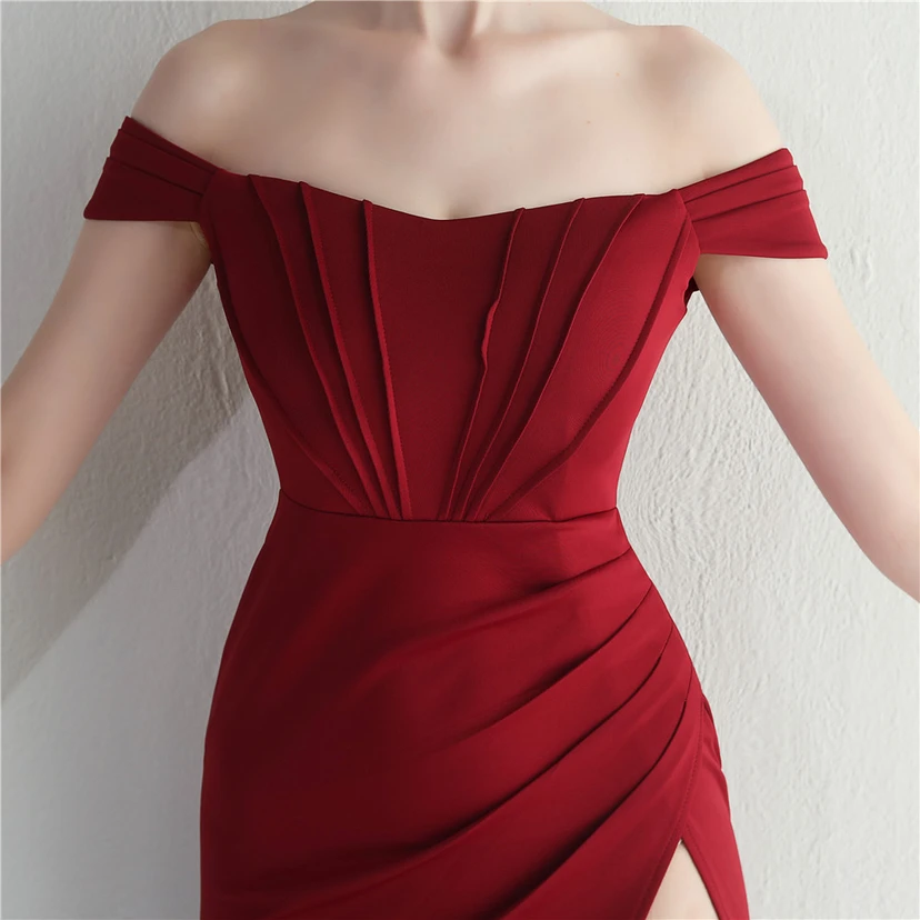 Cross-Border Supply schulterfreies, einseitig schulterfreies Kleid mit Schlitz für Nachtclub, Hochzeit oder Abendessen view 26