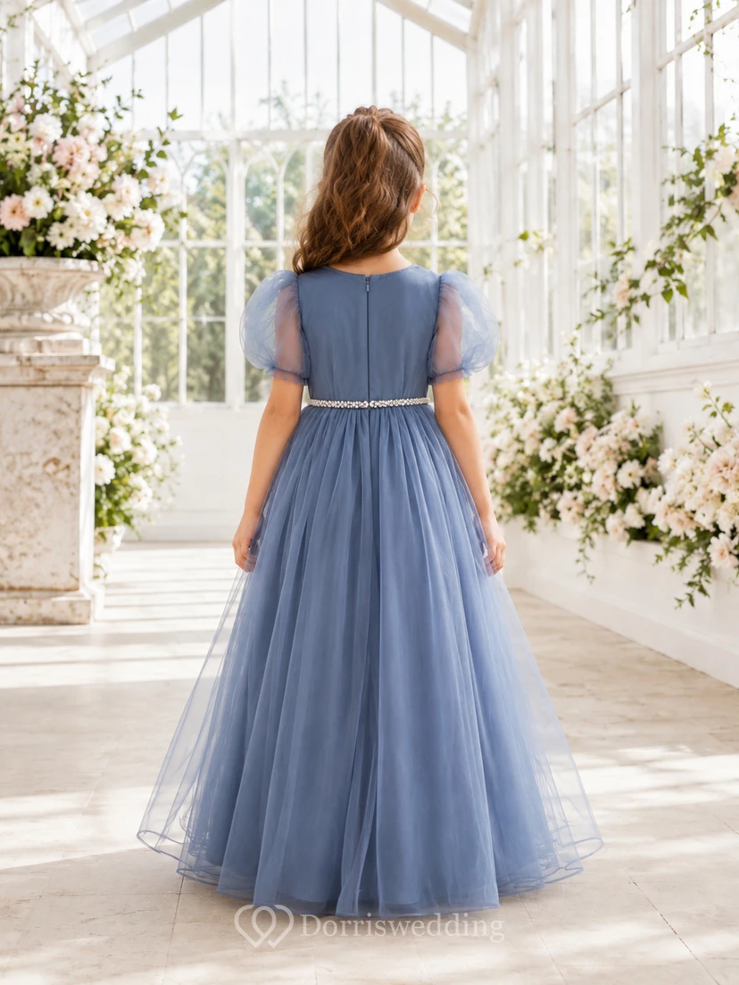 Romantisches Blumenmädchenkleid mit Spitzenoberteil view 2