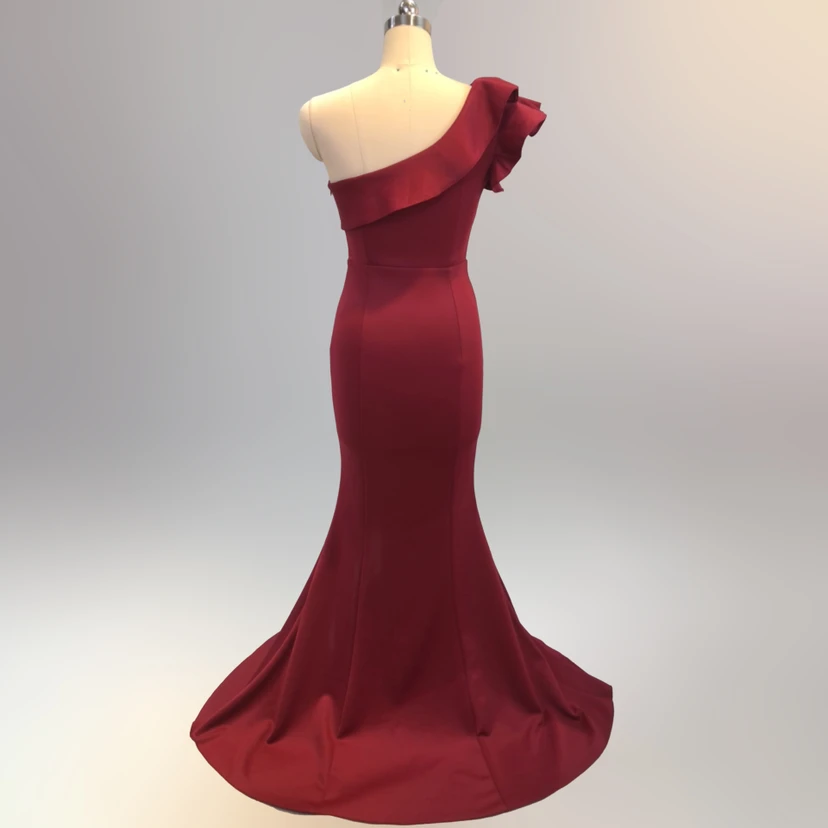 Vestido de noche elegante y distinguido para banquetes, color rosa, largo, sexy y ajustado, estilo cola de pez. view 35