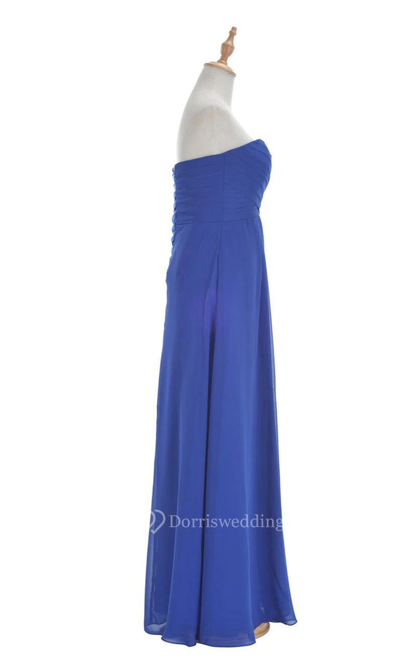 Sweetheart Criss-cross Chiffon A-line Dress With Lace-up Back view 33