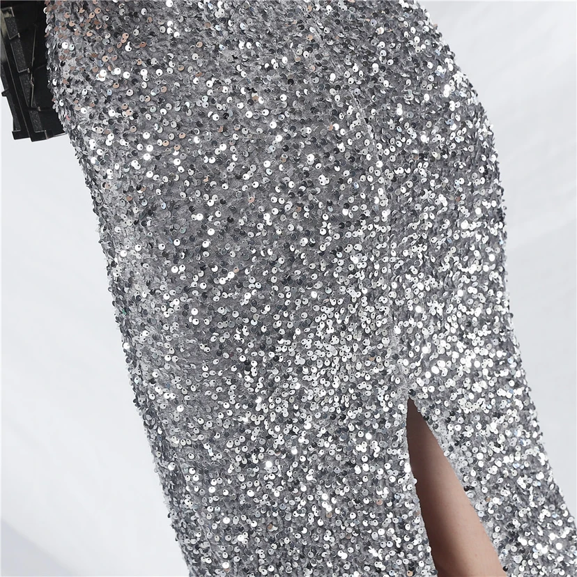 Craft Sequined Velvet Bottom Imitation Handmade Fantasy Sequin Evening Dress Daily Mini Dress view 48