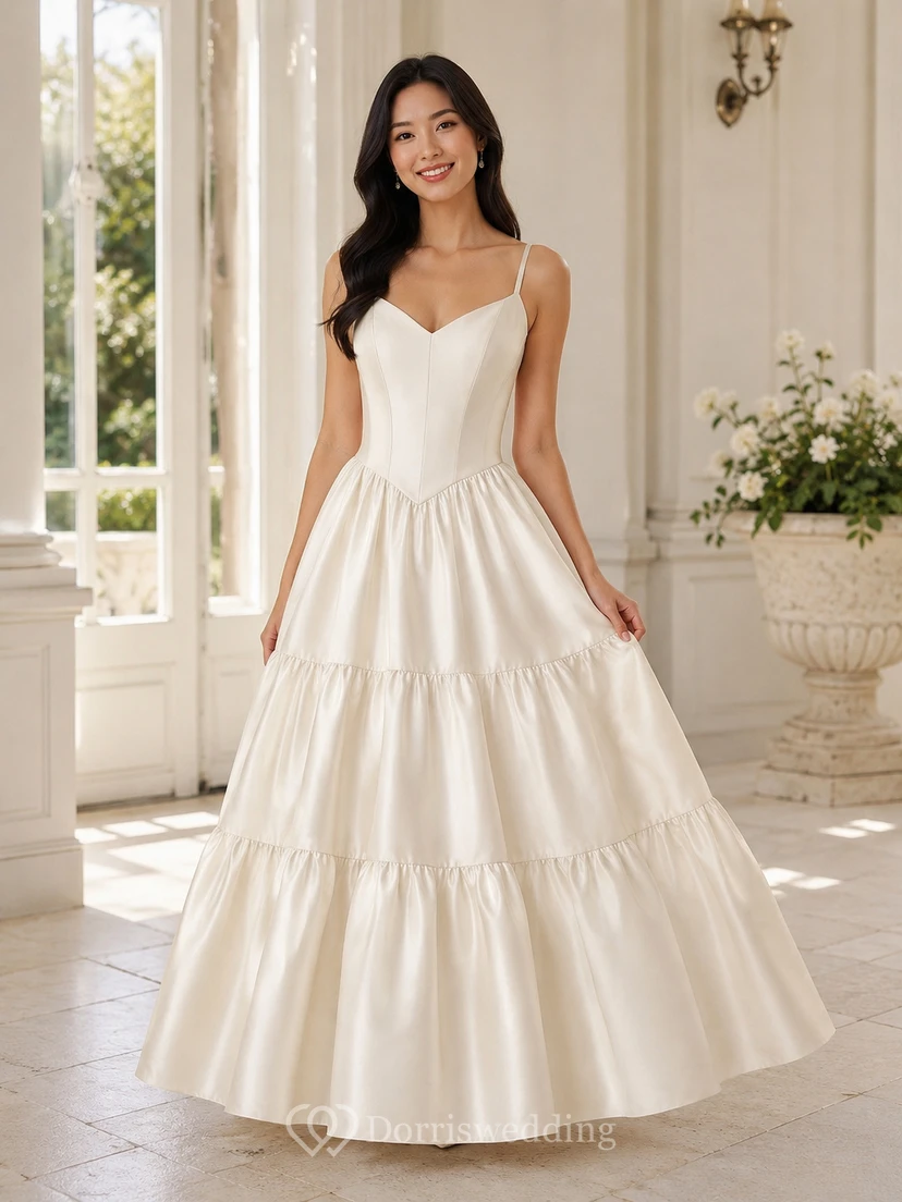 Spaghetti Pink A-line Floor-length Vintage Dress view 6