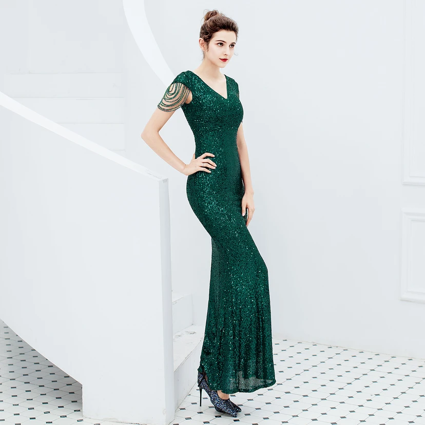 Evening Dress For Women Elegant Banquet Temperament Long Sequins Aura Queen Fishtail Slim view 27