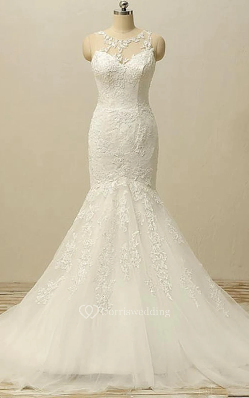 Meerjungfrauen-Kleid aus bodenlangem, plissiertem Blazer, rückenfreiem Schlüssellochausschnitt und Tüllspitze
