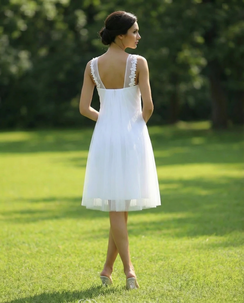 Robe courte sans manches avec superposition de mousseline view 2
