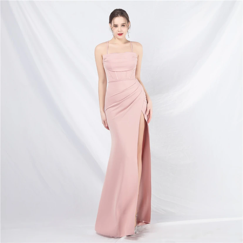 Vestido de noche de alta gama con tirantes y chaleco tipo espina de pescado Palace view 28