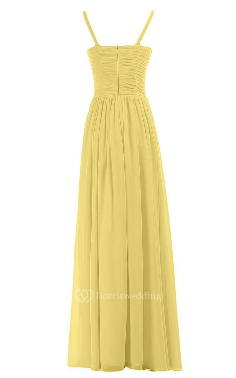 Sleeveless V-neck Chiffon Dress With Crisscross Ruching view 22