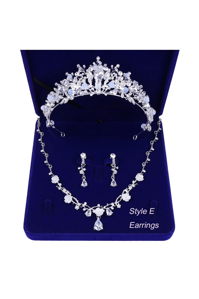 Bridal Accessory-Crown Necklace Earrings/Earclips Set view 9