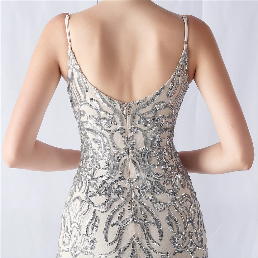 Vestido de noche de alta gama con estampado floral y detalles de malla y cuentas. view 34