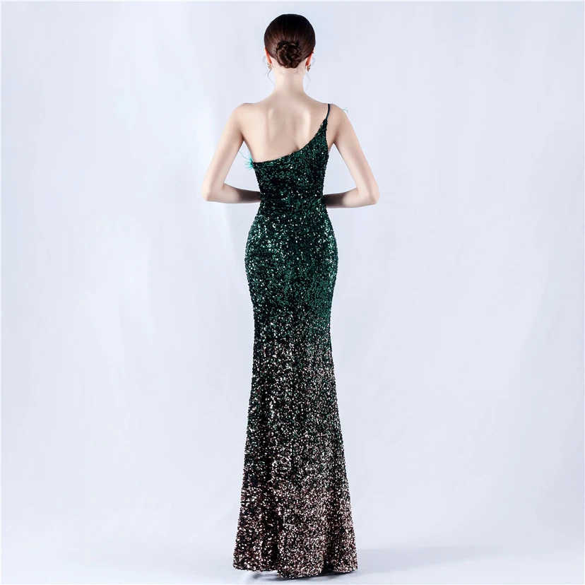 Robe de soirée en satin à baleines ornée de diamants et de fleurs, taille haute, pour réunion annuelle et mariage view 34