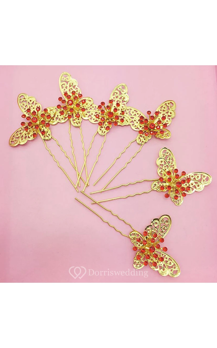 Braut-Kopfschmuck in Rot, Haarschmuck für chinesisches Cheongsam, Hochzeitsaccessoires, Tellerhaarnadel, U-förmige Haarspange view 28