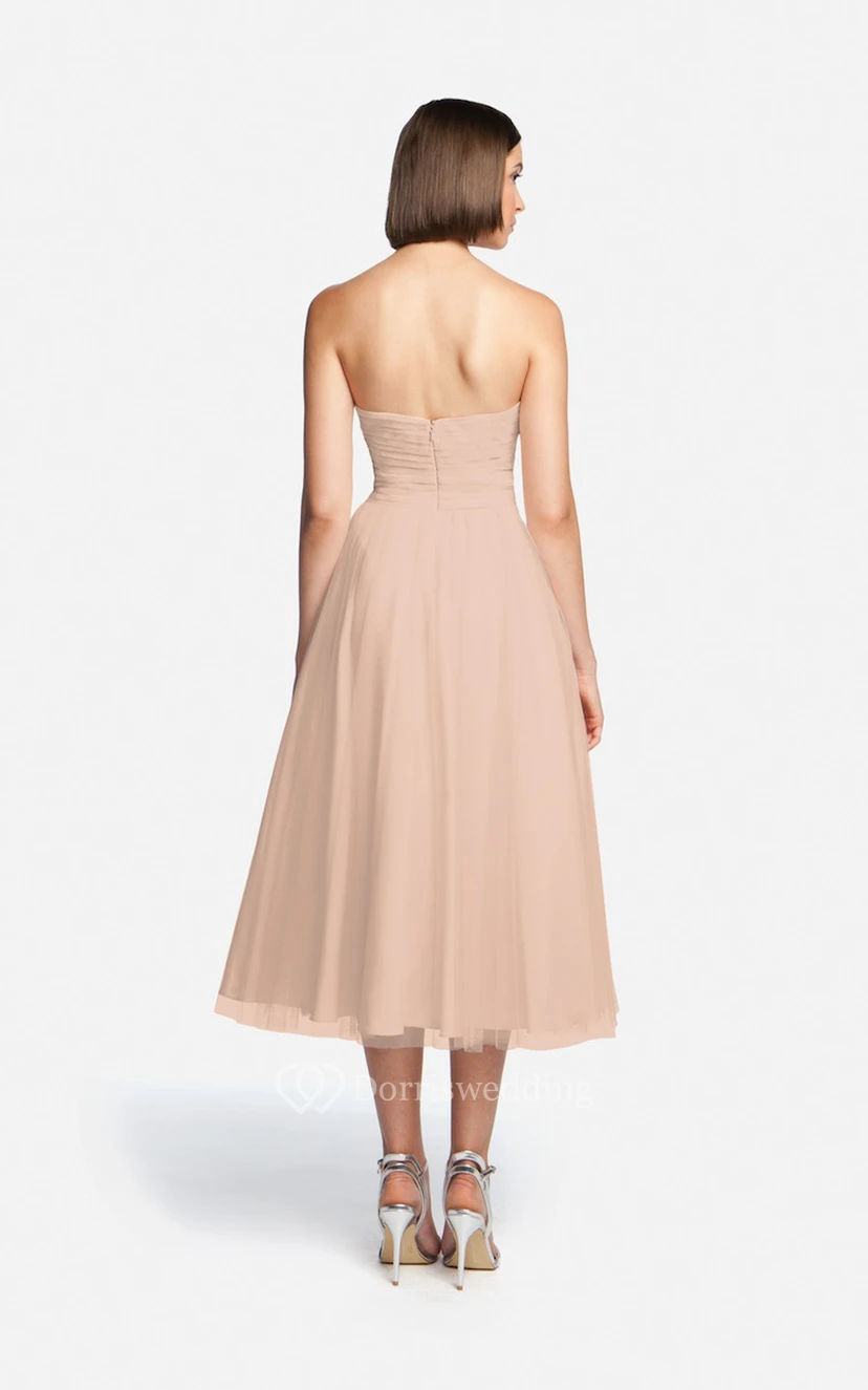 Tulle Tea-Length Angelic Dress With Sweetheart Neck view 18