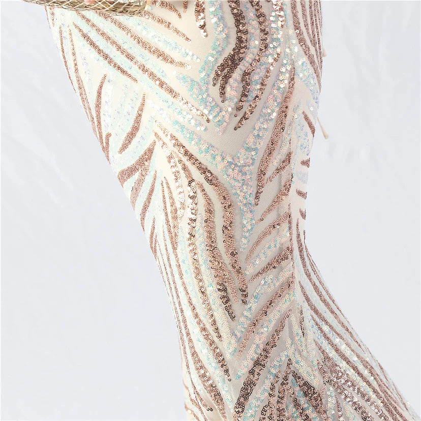 Palace Herringbone Waist Strap Heavy-Crafted Beaded High-End Evening Dress view 50