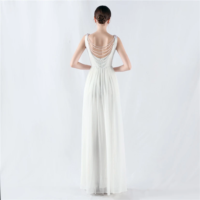 Paillettenbesetzte Blumen auf der Rückseite, Perlenstickerei mit Cape, Abendkleid für die Jahreshauptversammlung view 54