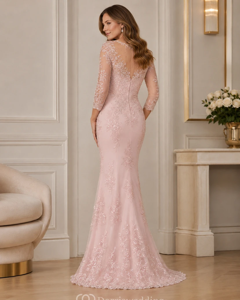 Simple Sheath Satin Mother of the Bride Dress with Appliques view 2