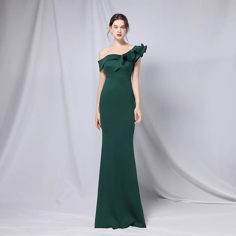 Sechsfarbiges, einseitig schulterfreies Abendkleid für festliche Anlässe, langes, elegantes, figurbetontes und sexy Meerjungfrauenkleid view 6