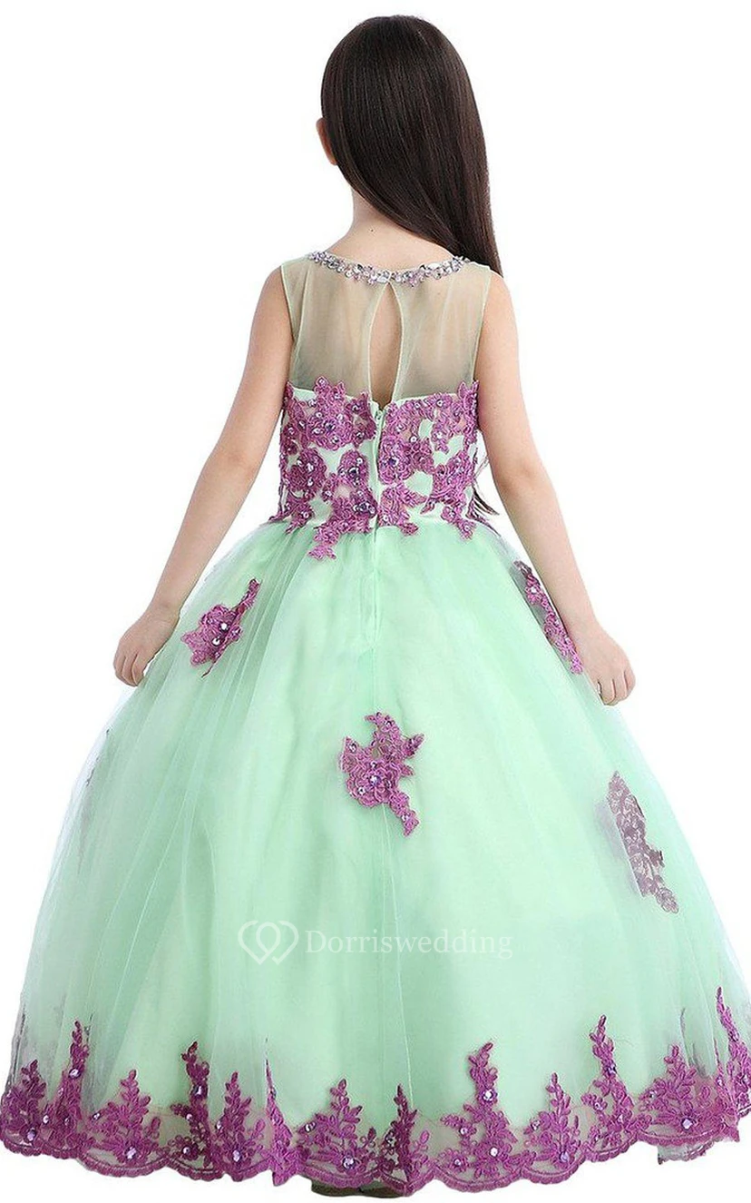 Sleeveless A-line Dress With Appliques and Sequins view 5
