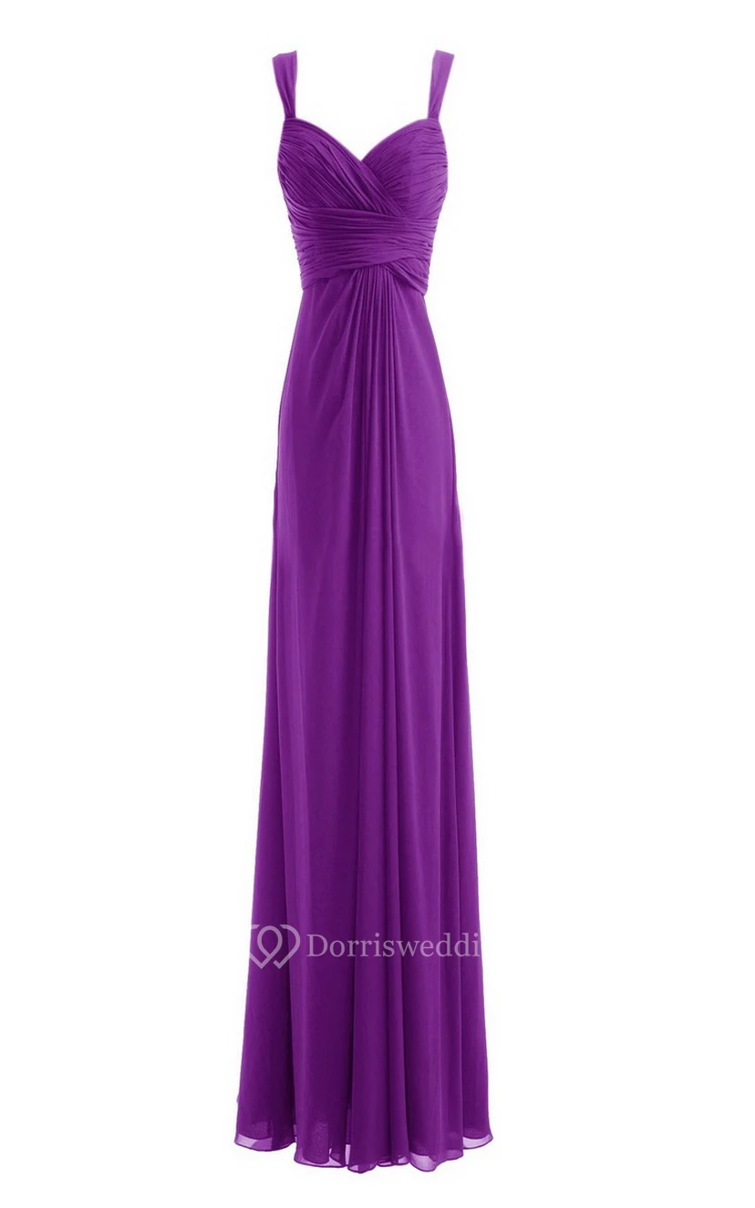 Sleeveless Empire Chiffon Dress With Criss-cross Ruching view 8