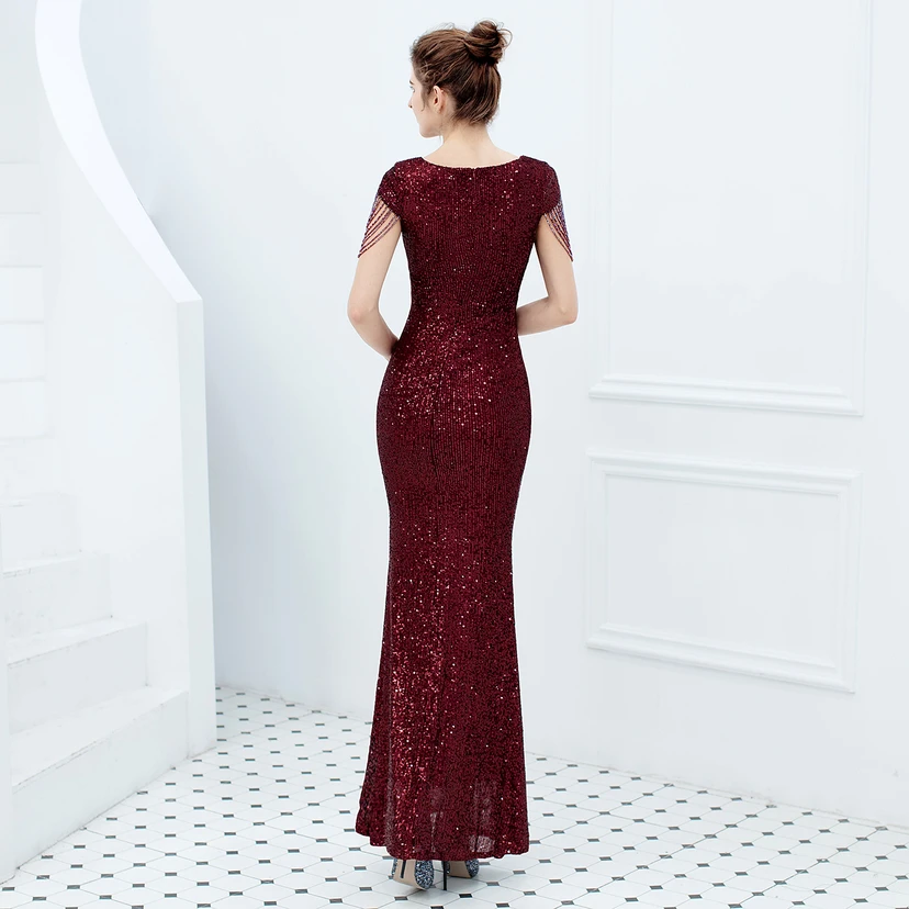 Evening Dress For Women Elegant Banquet Temperament Long Sequins Aura Queen Fishtail Slim view 6
