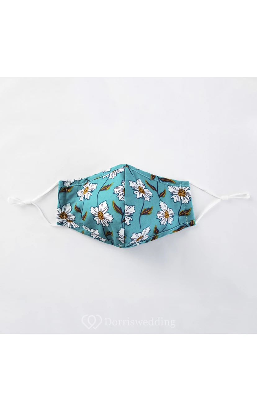 Non-medicial 3 Colors Cotton Washable Face Mask In Printed Flowers view 4