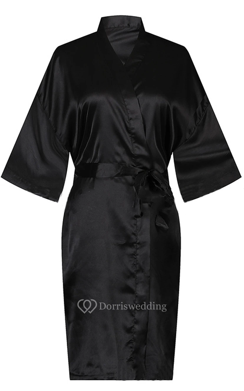 Plain Bride Bridesmaid Short Robe view 7