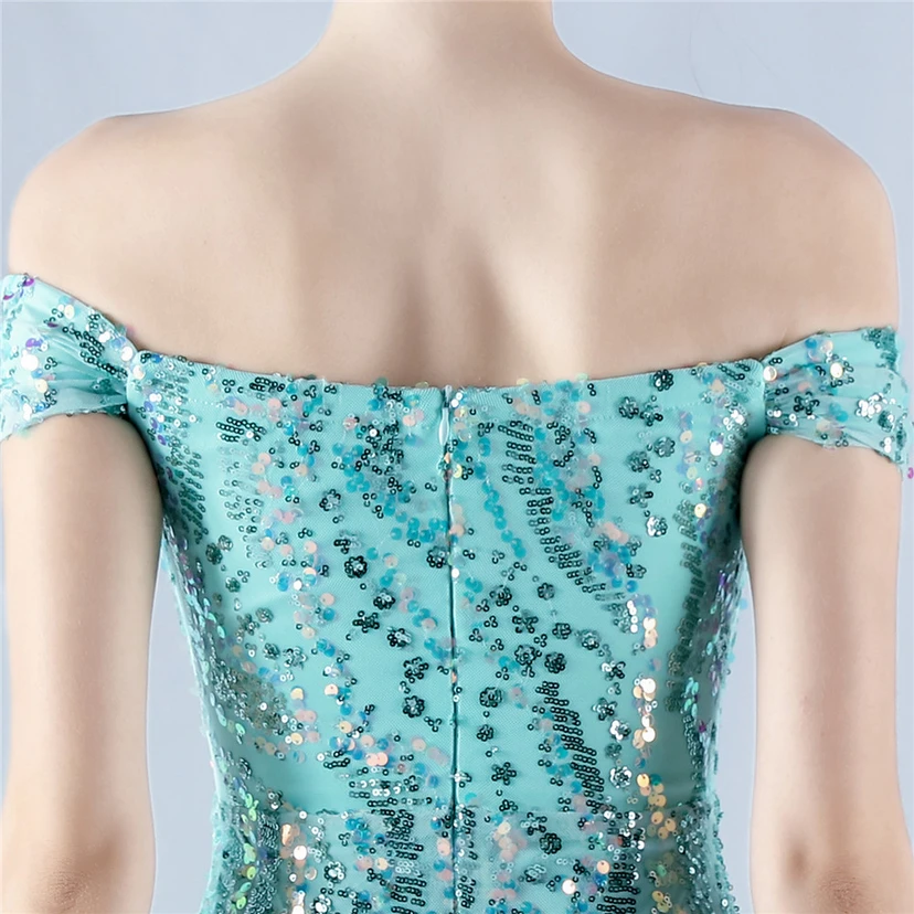 Craft Beading Mesh Sequins Evening Dress Annual Meeting Performance Host view 7