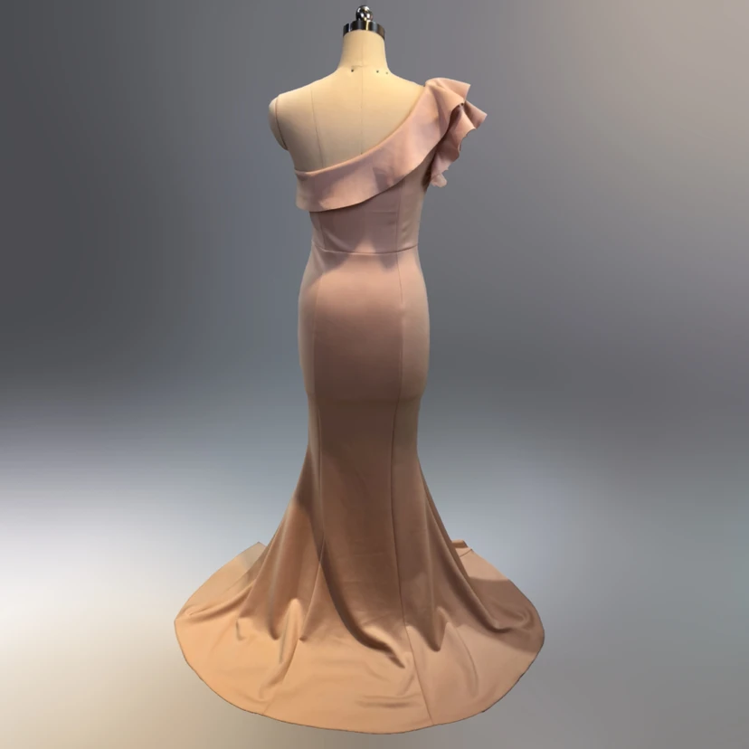 Vestido de noche elegante y distinguido para banquetes, color rosa, largo, sexy y ajustado, estilo cola de pez. view 23