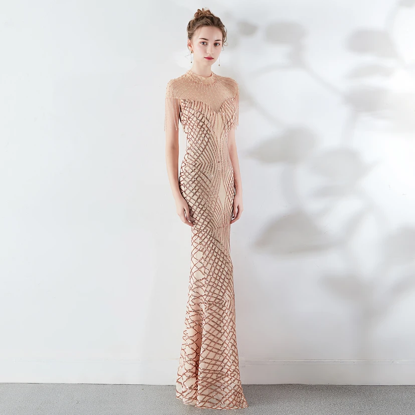 Abendkleid Frühling Langes Meerjungfrauen-Schlankes Bankettkleid für Damen view 15