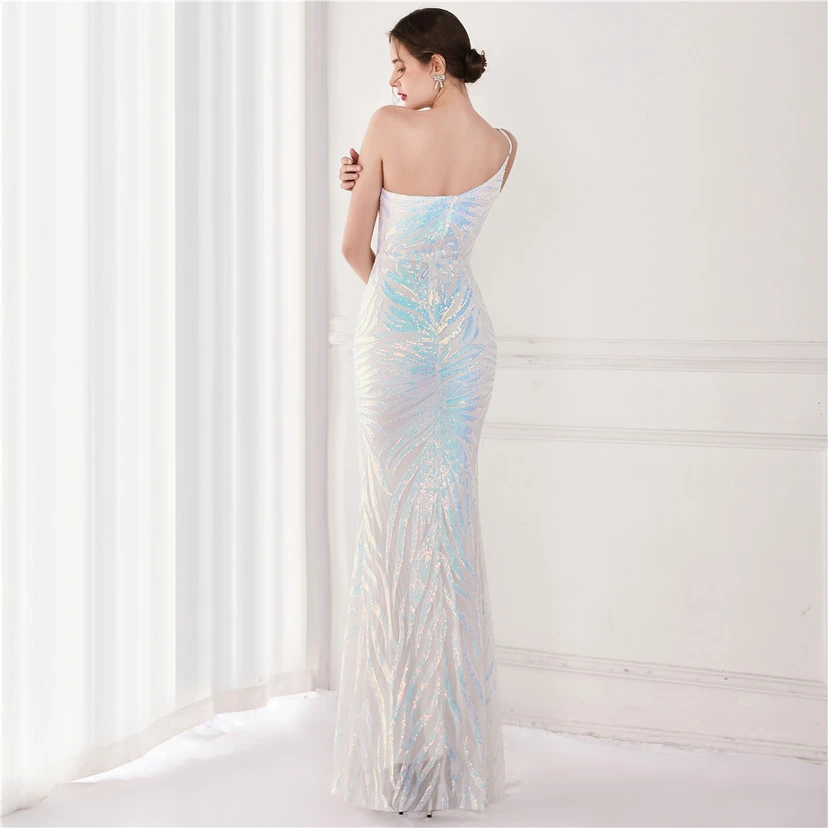 New Sequin Sequin Fairy Celebrity Party Party Evening Dress Sexy Long Toast Dress Bride view 27