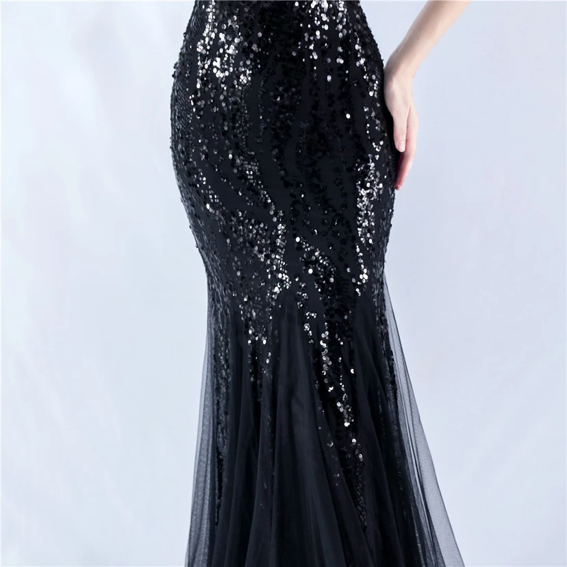 Craft Beading Mesh Sequins Evening Dress Annual Meeting Performance Host view 63