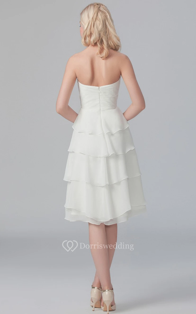 Side Draped Sweetheart Dress With Crisscross Bodice view 2