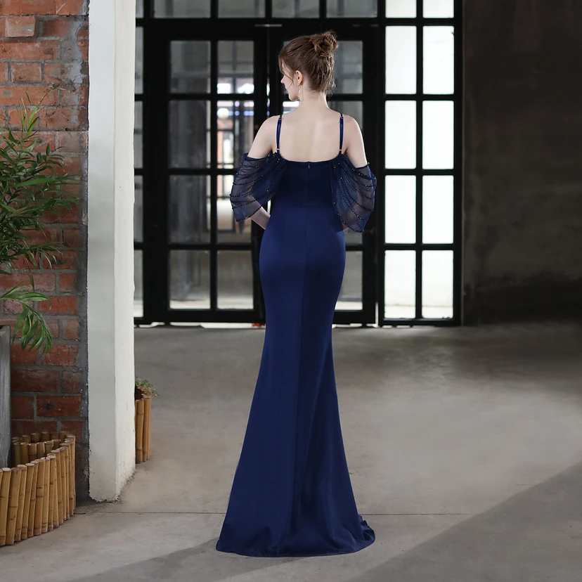 Toast Dress Bride Long Sling Thank You Banquet Slim Fishtail Skirt Wedding Car Model Exhibition Dress view 41