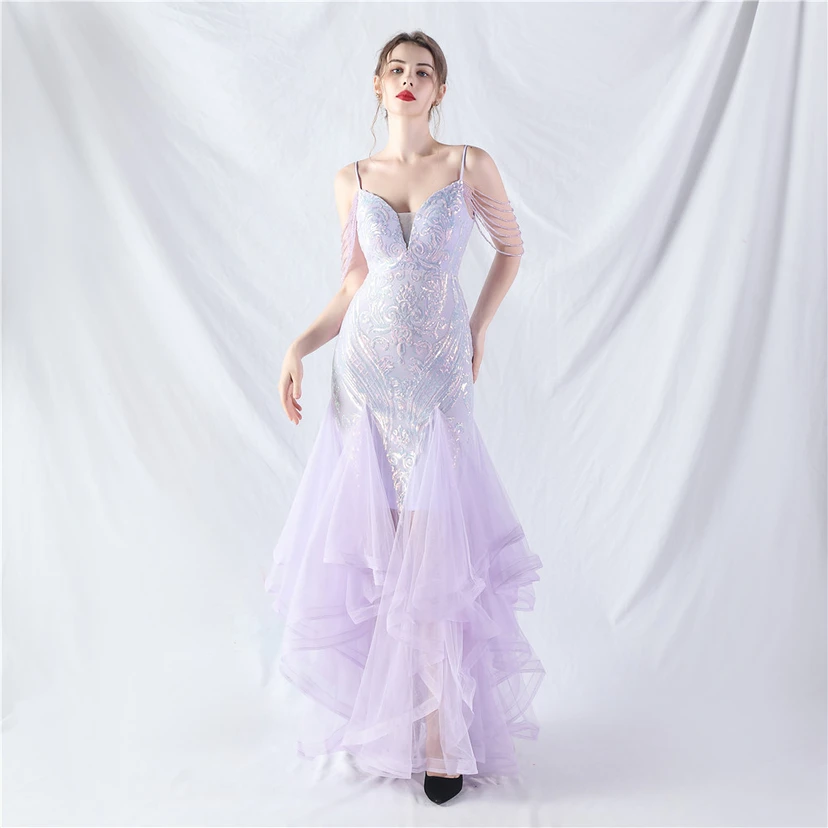 Handgefertigte Perlen, festes Netz, Positionierungsblumenperlen, Spleißnetz, heißes Tanz-Feier-Performance-Kleid view 62