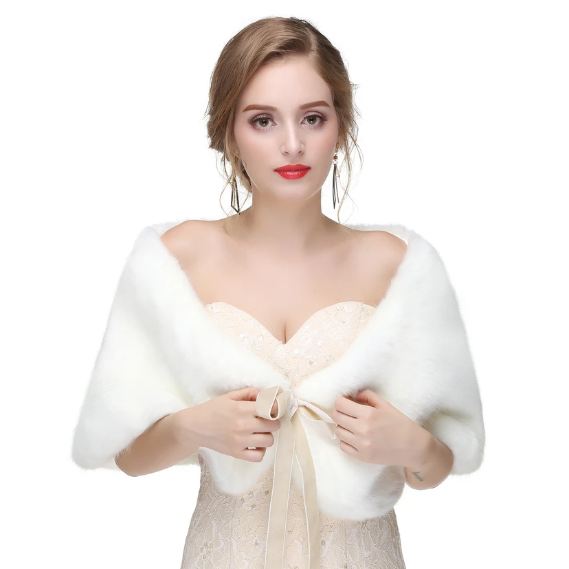 Bridal Winter Warm Wool Cape High-End Fur Wedding Dress Fox Fur Waistcoat view 15