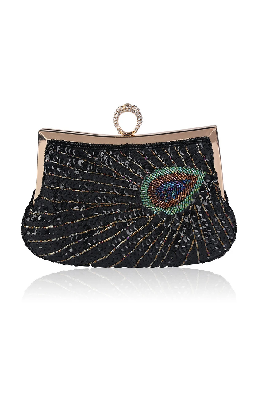 Sequin Peacock Clutch view 2