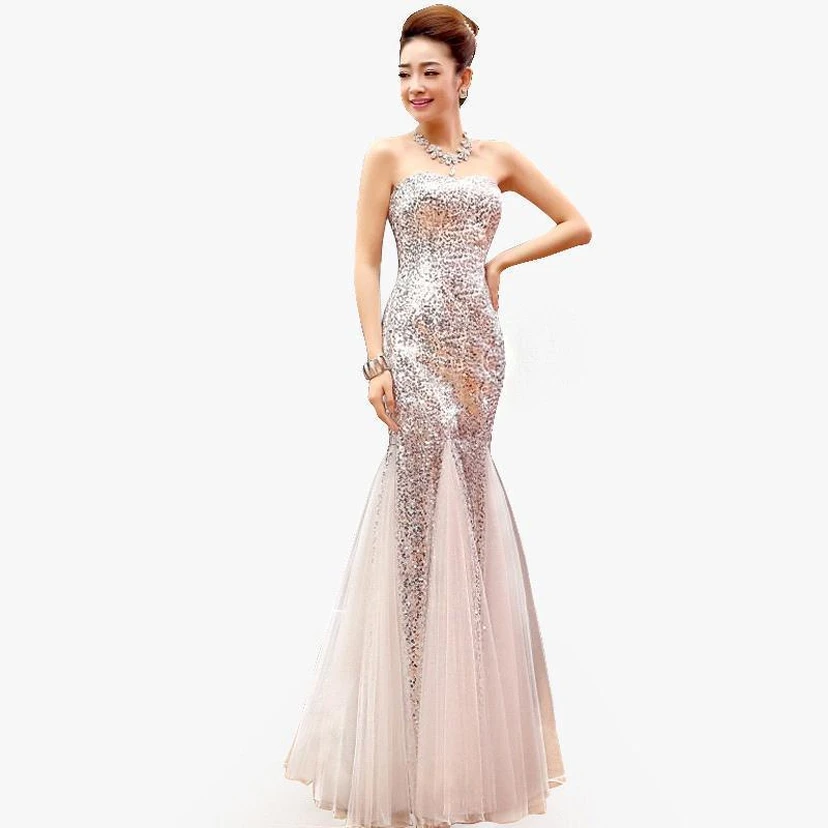 Glamorous Sequins Mermaid Sweetheart Evening Dress Zipper Sleeveless view 4