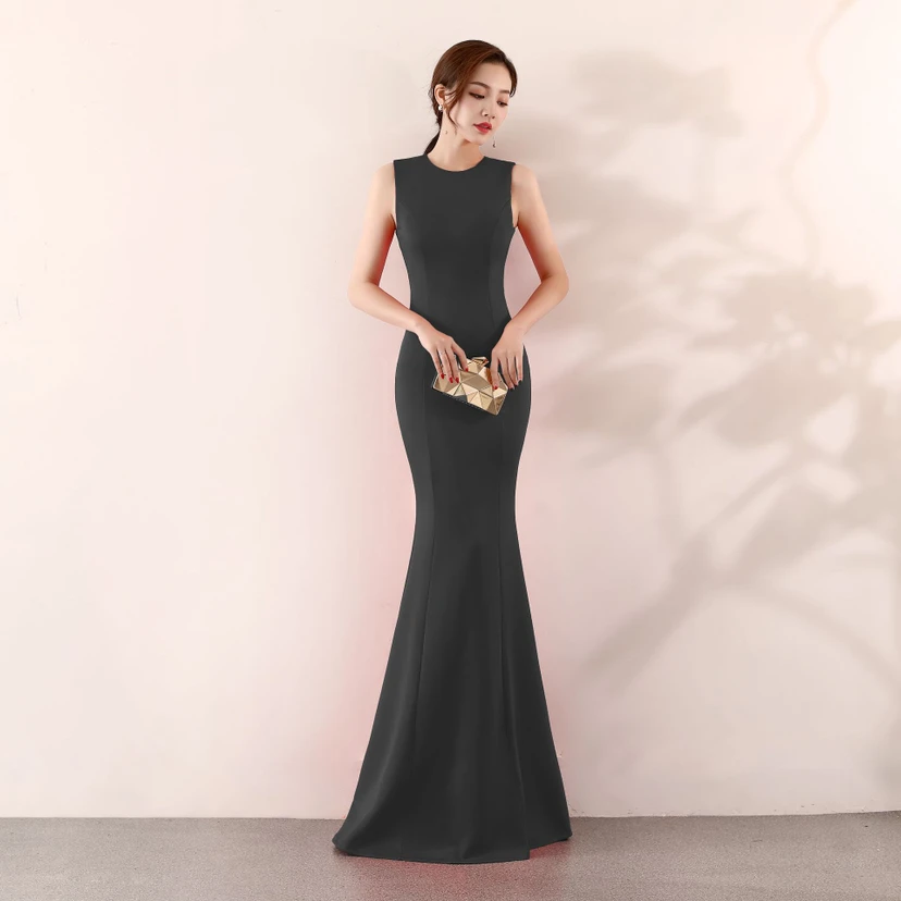 Robe de soirée élégante sirène pour mariée, longue et élégante, idéale pour un banquet ou des fiançailles. Jupe longue pour femme. view 2