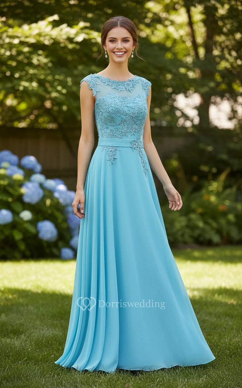 Classic Lace Appliqué Formal Dress view 3